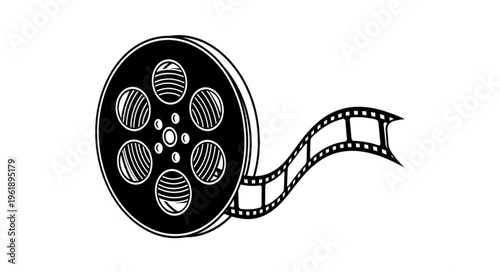 Film Reel Illustration - A Classic Symbol of Cinema and Storytelling.