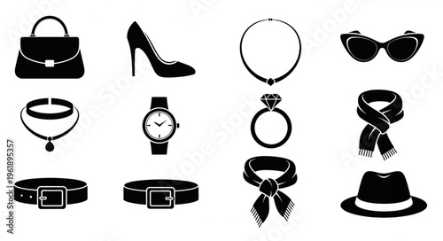 Elegant Fashion Accessories Collection - Handbag, Heels, Jewelry, and More.