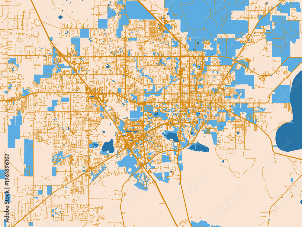 Naklejka premium City layout poster of Gainesville, Florida
