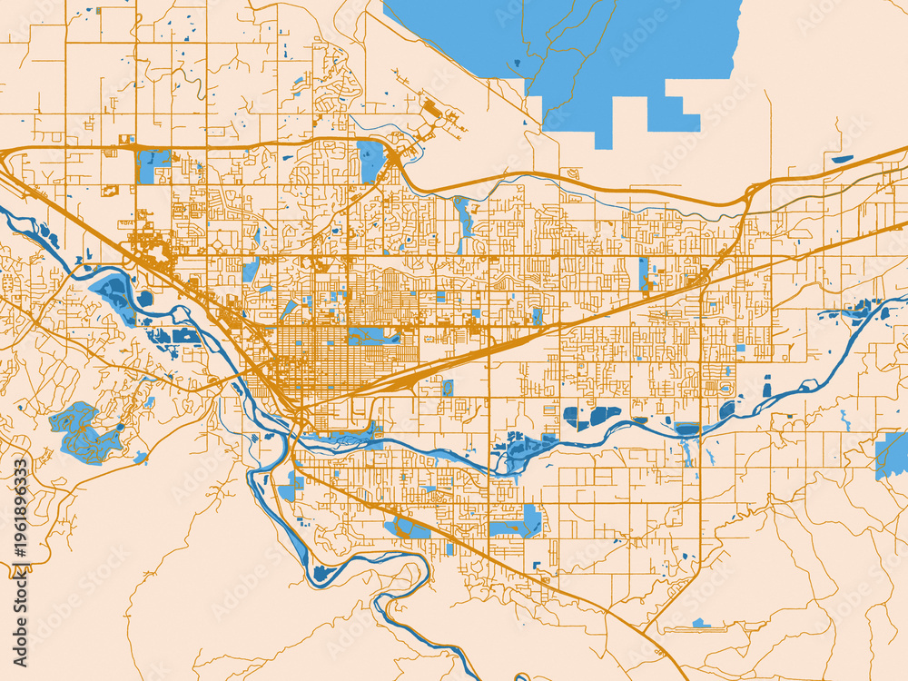 Fototapeta premium Cartographic street layout — Grand Junction, Colorado
