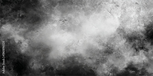 Abstract dark grunge background featuring a moody storm cloudscape with gray mist and motion textures under a black night sky