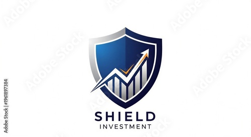 Free Download A shield investment logo with a growing graph and arrow - GFXLoad