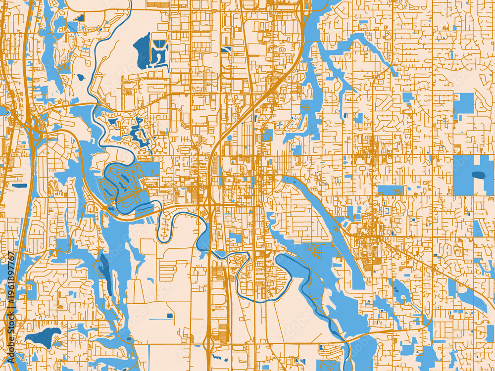 Fototapeta premium Cartographic street layout — Kent, Washington