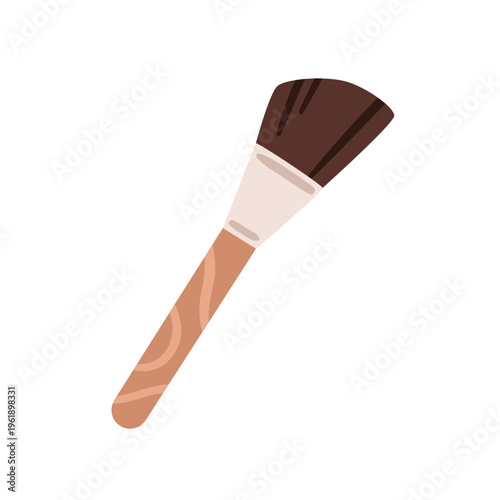 Makeup brush, cosmetic tool for blush, powder. Make-up beauty accessory with ...