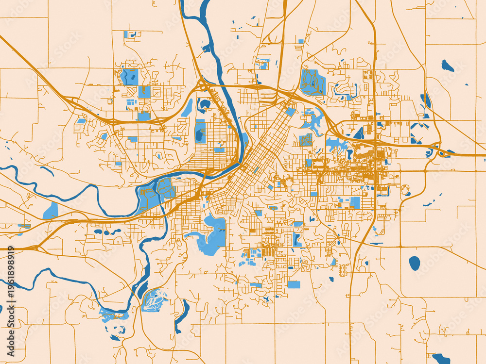 Fototapeta premium City map poster of Mankato, Minnesota