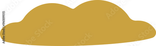 Simple flat illustration of a brown mound of dirt or soil. Graphic element for gardening or nature design
