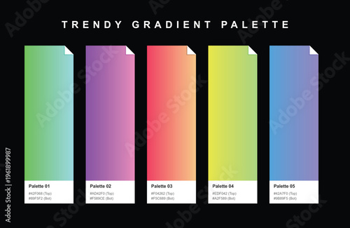 Trendy Gradient Color Palette: Modern Hues for UI/UX & Graphic Design Projects