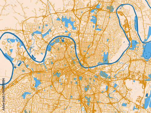 Urban map poster — Nashville, Tennessee