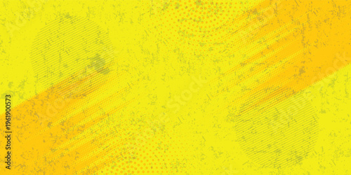 Latar belakang komik kuning dengan matahari meledak dan dot halftone