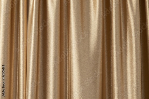 a close up of a gold curtain with a black background