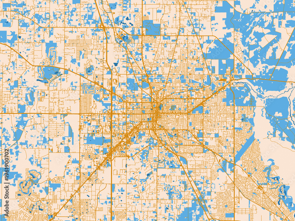 Naklejka premium Infographic city map of Ocala, Florida