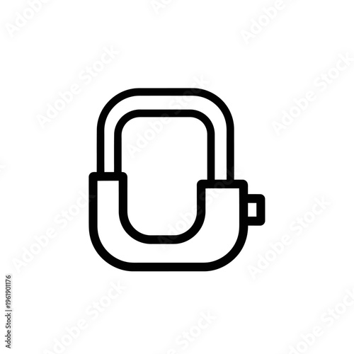 Minimalist Bicycle U-Lock Icon - Heavy Duty Security D-Lock Vector Illustration for Bike Safety and Anti-Theft Concepts