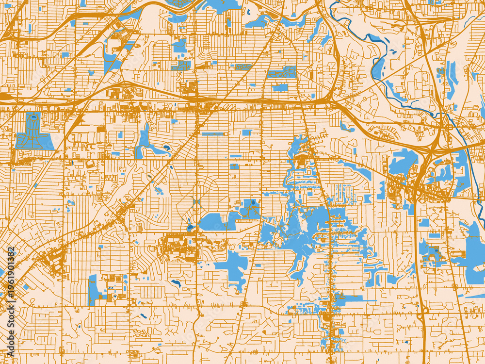 Fototapeta premium Parma, Ohio – city map