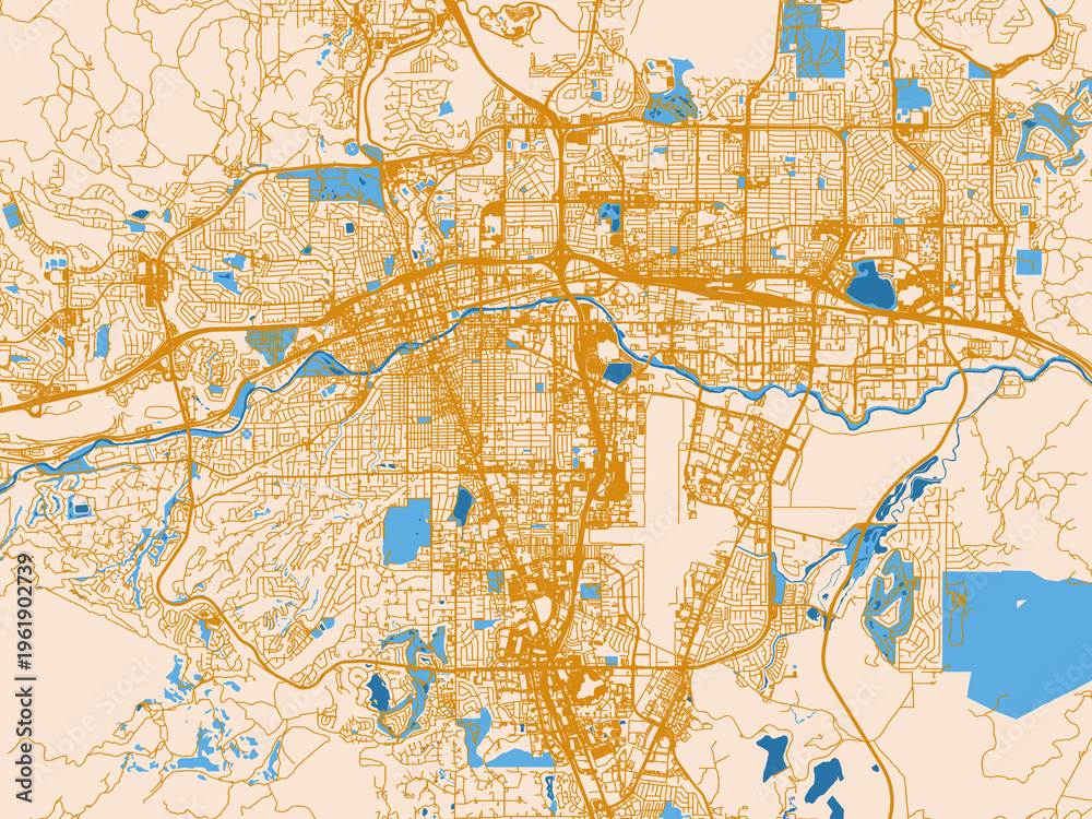 Fototapeta premium Reno – street map, Nevada