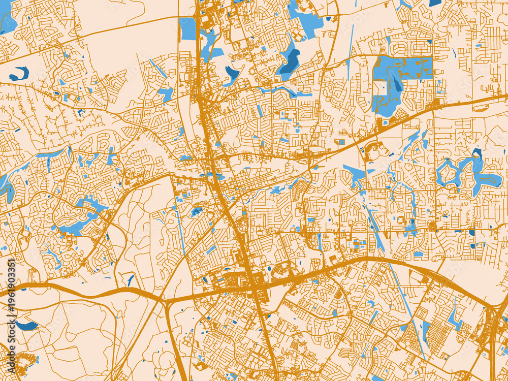 Fototapeta premium City cartography of Round Rock, Texas