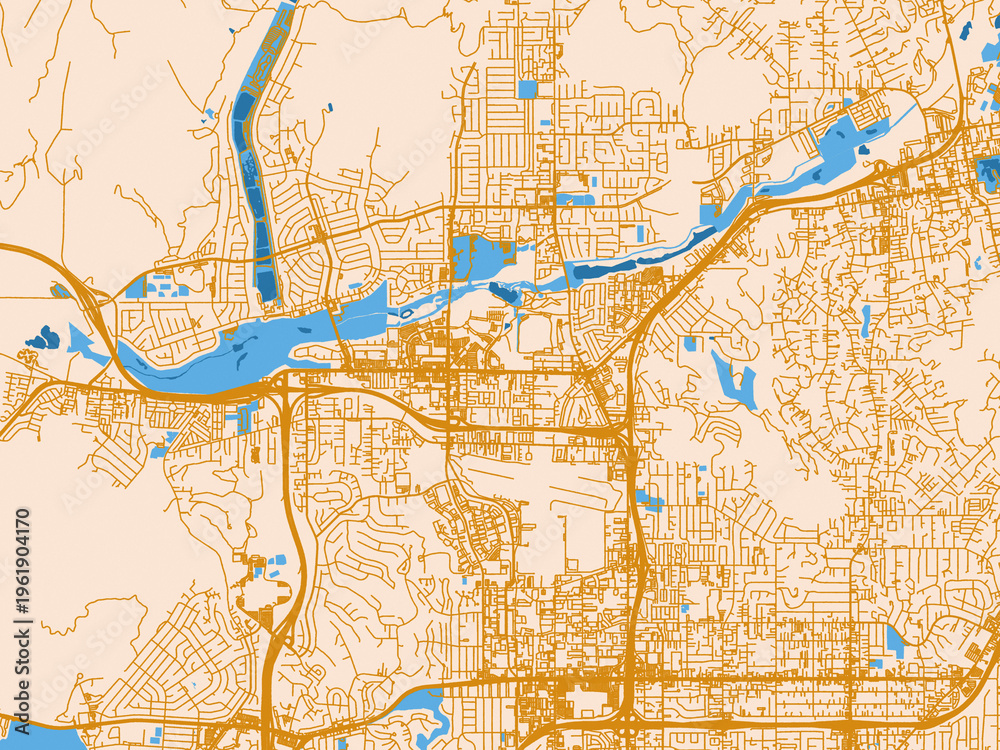 Naklejka premium City map poster of Santee, California