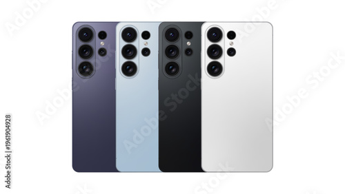 26 Ultra - Smartphone screen mockup back view. Phone mockup with transparent screen. Vector EPS 10