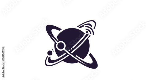 Cosmic Exploration: Planet with Orbit and Communication Signals