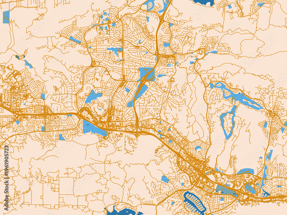 Fototapeta premium City map poster of Thousand Oaks, California