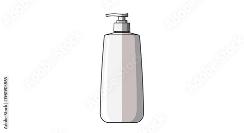 Sleek white pump bottle, ideal for dispensing liquid soap, lotion, shampoo, or other personal care and beauty products efficiently.