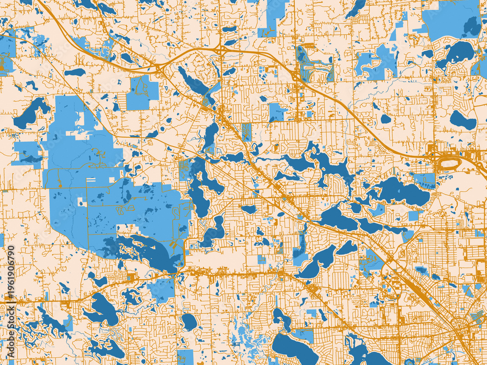 Fototapeta premium City map poster — Waterford, Michigan