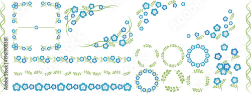 ネモフィラのフレームと装飾セット