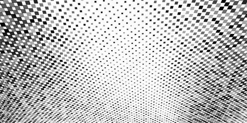 Grunge duotone halftone bg. Black and white dotted gradient with vintage comic style. Vector pop art design