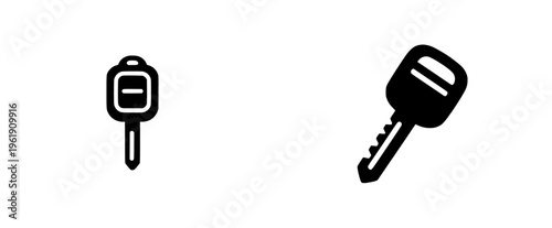 Elegant Automotive Icon: A sleek car key silhouette
