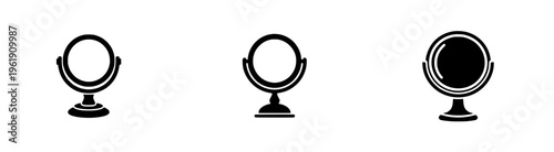 A timeless classic: a compact mirror with a silhouette hinged design, ready for use.