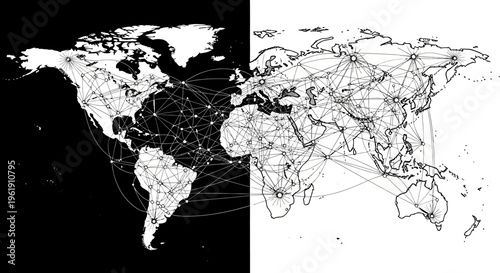 Global connections and world map.