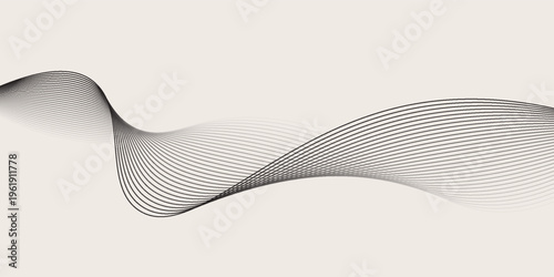 Abstract vector background with black wavy lines. vector