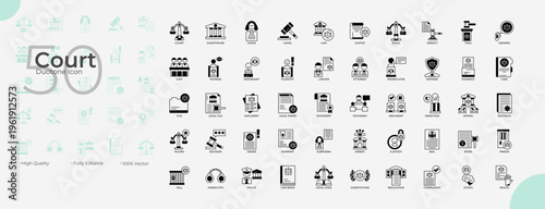 Court Duotone Editable Icons set