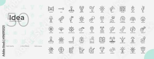 Idea Line Editable Icons set