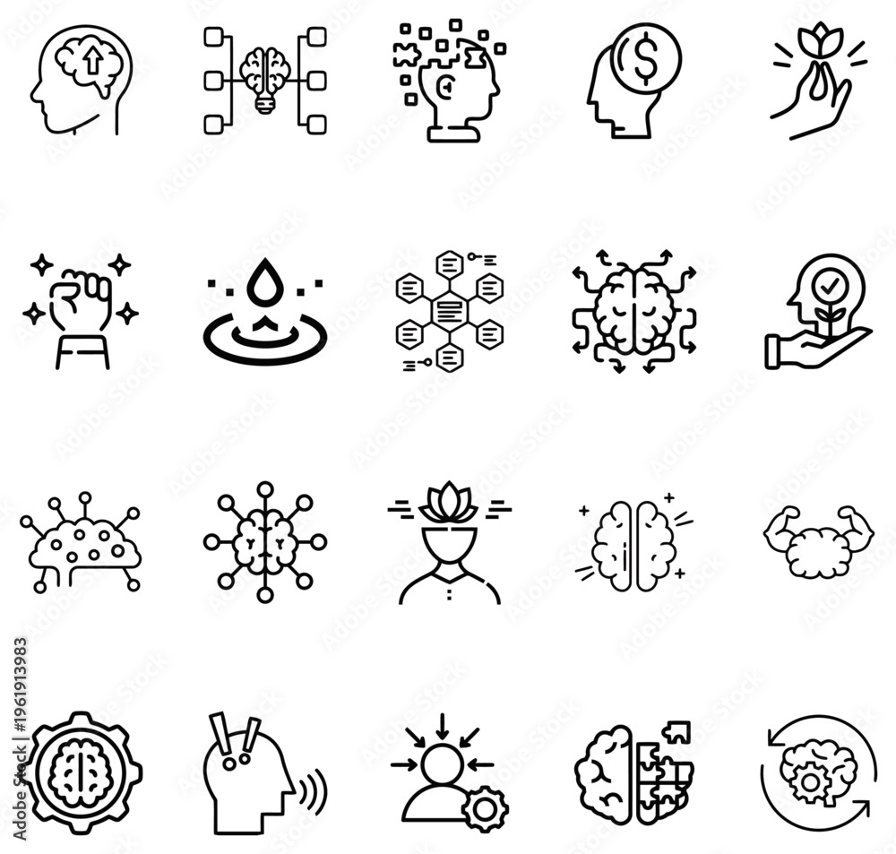 Fototapeta premium Collection of Line Representing Brain Function Ideas Growth and Innovation mind