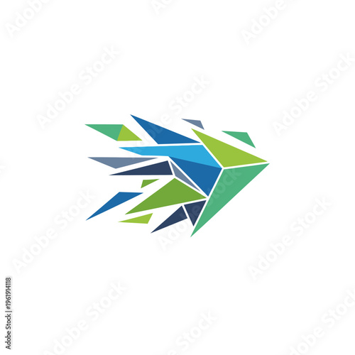 Geometric abstract colorful polygon art.