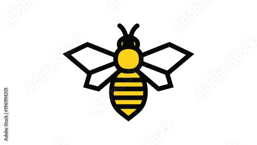 Yellow and Black Striped Bee Illustration 1.