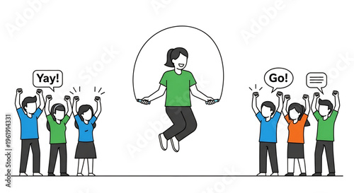 Group of people cheering and supporting a person speaking.