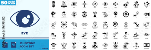 Eye Duotone Editable Icons set
