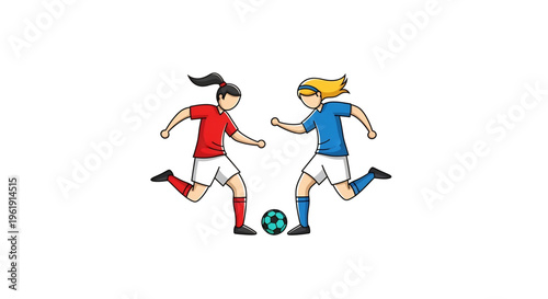 Children playing soccer together in a team game.