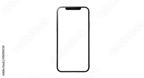 Smartphone screen mockup for mobile app ui presentation, blank template