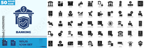 Banking Solid Editable Icons set