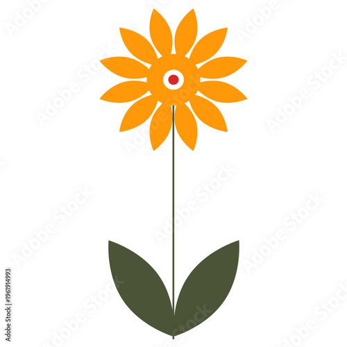 Orange Flower on Black Background