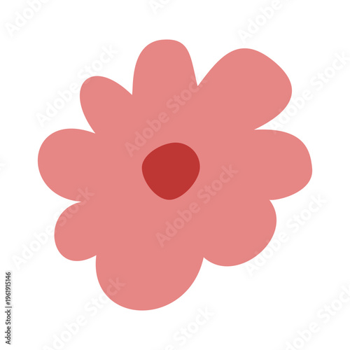 Pink flower on black background