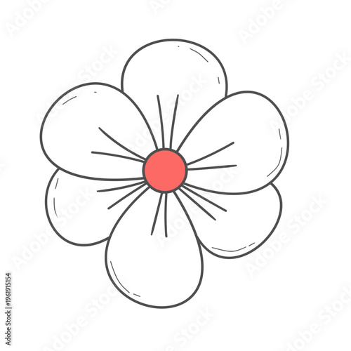 Simple White Flower Illustration