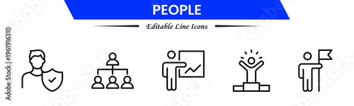 People icons depicting individuals, groups, community, diversity, profiles, communication, teamwork, social interaction, networking, relationships, collaboration, connection, and human activities.