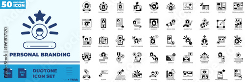 Personal Branding Duotone Editable Icons set