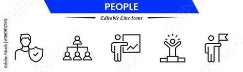 People icons depicting individuals, groups, community, diversity, profiles, communication, teamwork, social interaction, networking, relationships, collaboration, connection, and human activities.