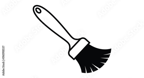 Simple illustration of a paintbrush in black and white silhouette