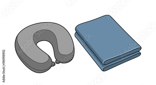Travel accessories neck pillow and blanket.