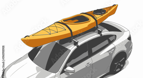 Kayak on top of a car.